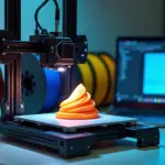 домашний 3D-принтер печатает деталь с гладкими наклонными поверхностями и переменной высотой слоя