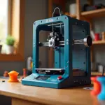 3D-принтер с открытым хотендом и инструментами для очистки сопла в домашней мастерской