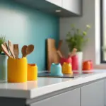 Органайзеры для специй и кухонной утвари, напечатанные на 3D-принтере, на современной кухне