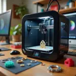 3D-принтер печатает уникальные украшения для дома с материалами и компьютерным моделированием