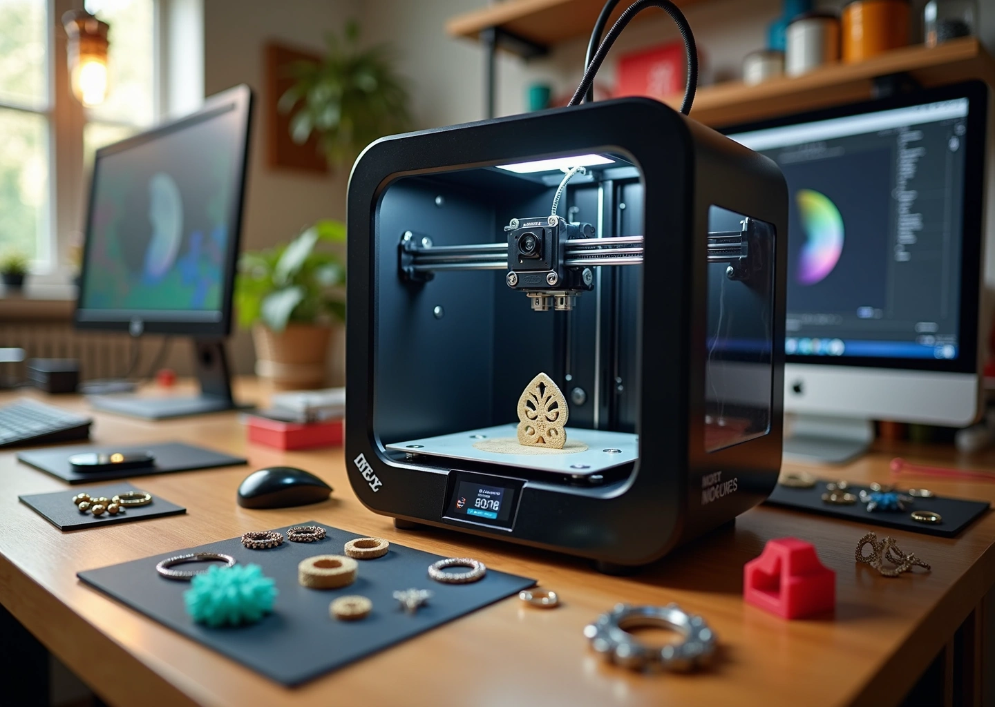 3D-принтер печатает уникальные украшения для дома с материалами и компьютерным моделированием